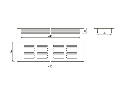 Решетка вентиляционная, 480х60 мм, белый, LID